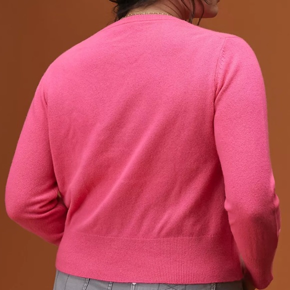 White + Warren x Anthropologie Starry Cashmere S Pink Embroidered Cardi Cardigan - Picture 4 of 9